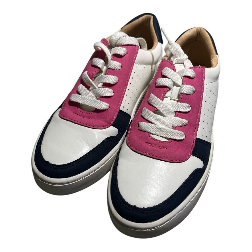 Brinkley Co. Women’s Comfort Foam Navy/Pink Two-Toned Sneaker Sz 7